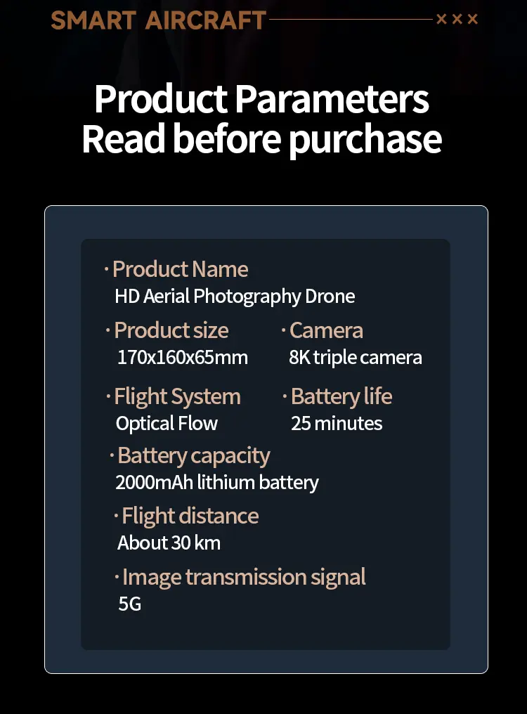 Drone camera - 8k triple camera